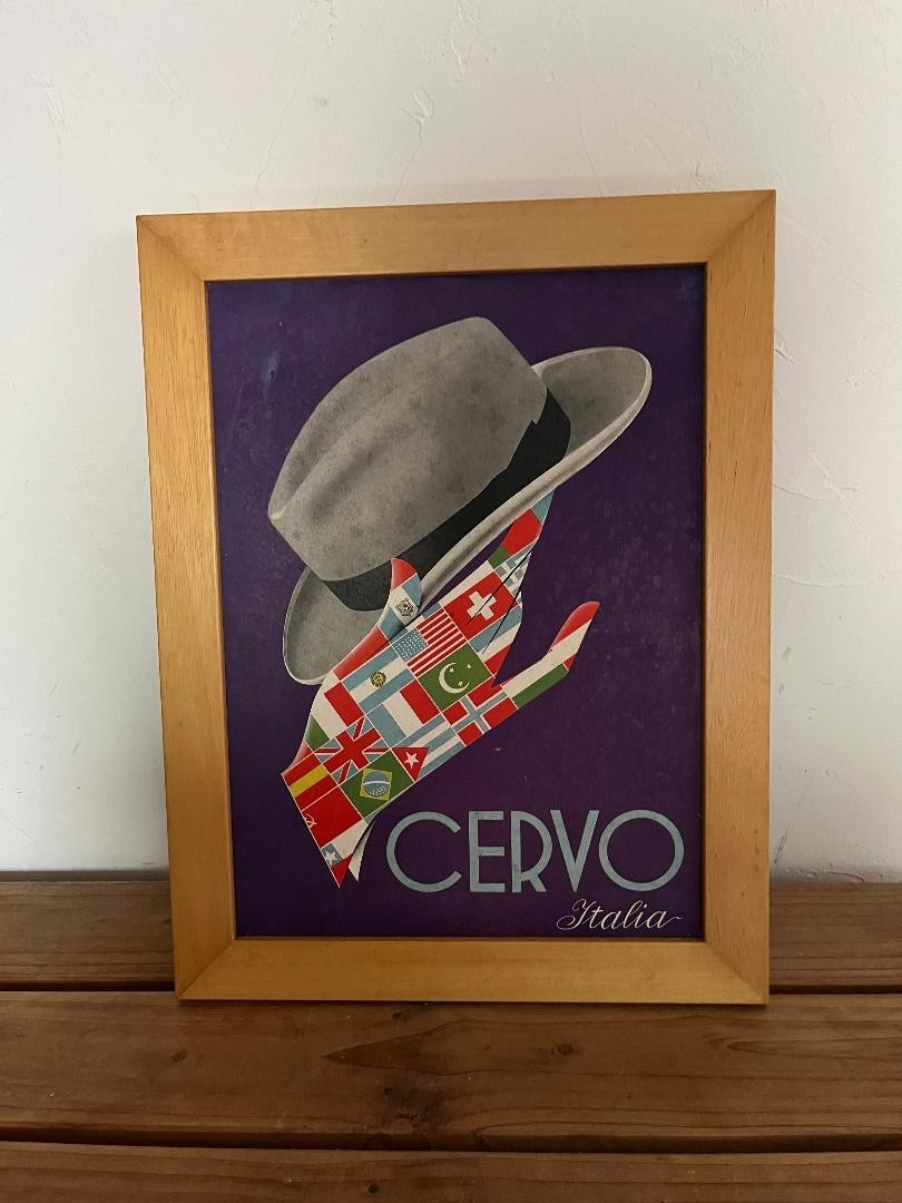 Vintage Cervo Italia Poster Retro Hat & Flags Art Print Framed Italian