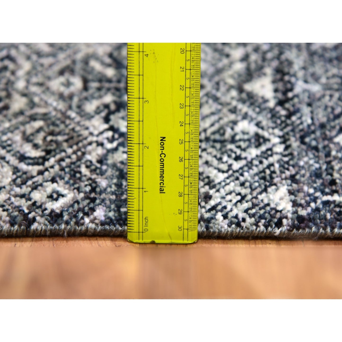2'8"X10'1" Riverway Gray Hand Knotted Kohinoor Extra Soft Wool Runner Rug