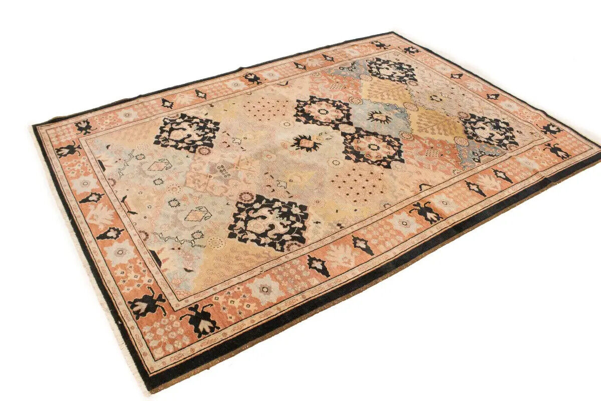 Distressed Ziegler Tribal Floral Rug Hand-Knotted
