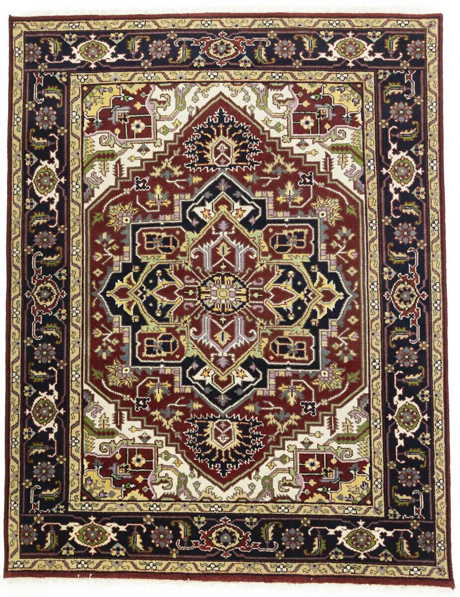 Heriz Serapi Oriental Rug Floral Style Large