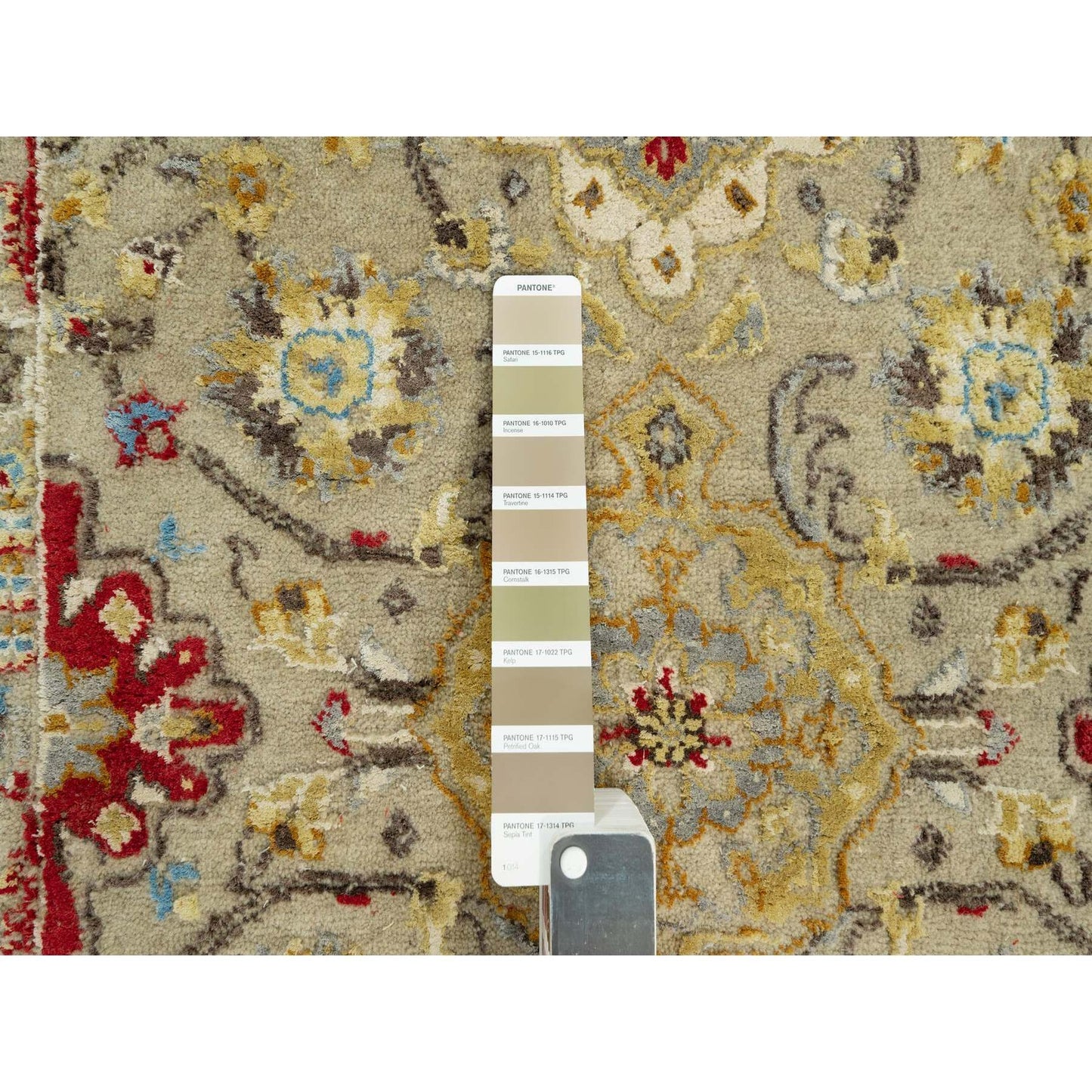 2'9"X18' Beige Wool And Silk Sunset Hand Knotted Runner Oriental Rug