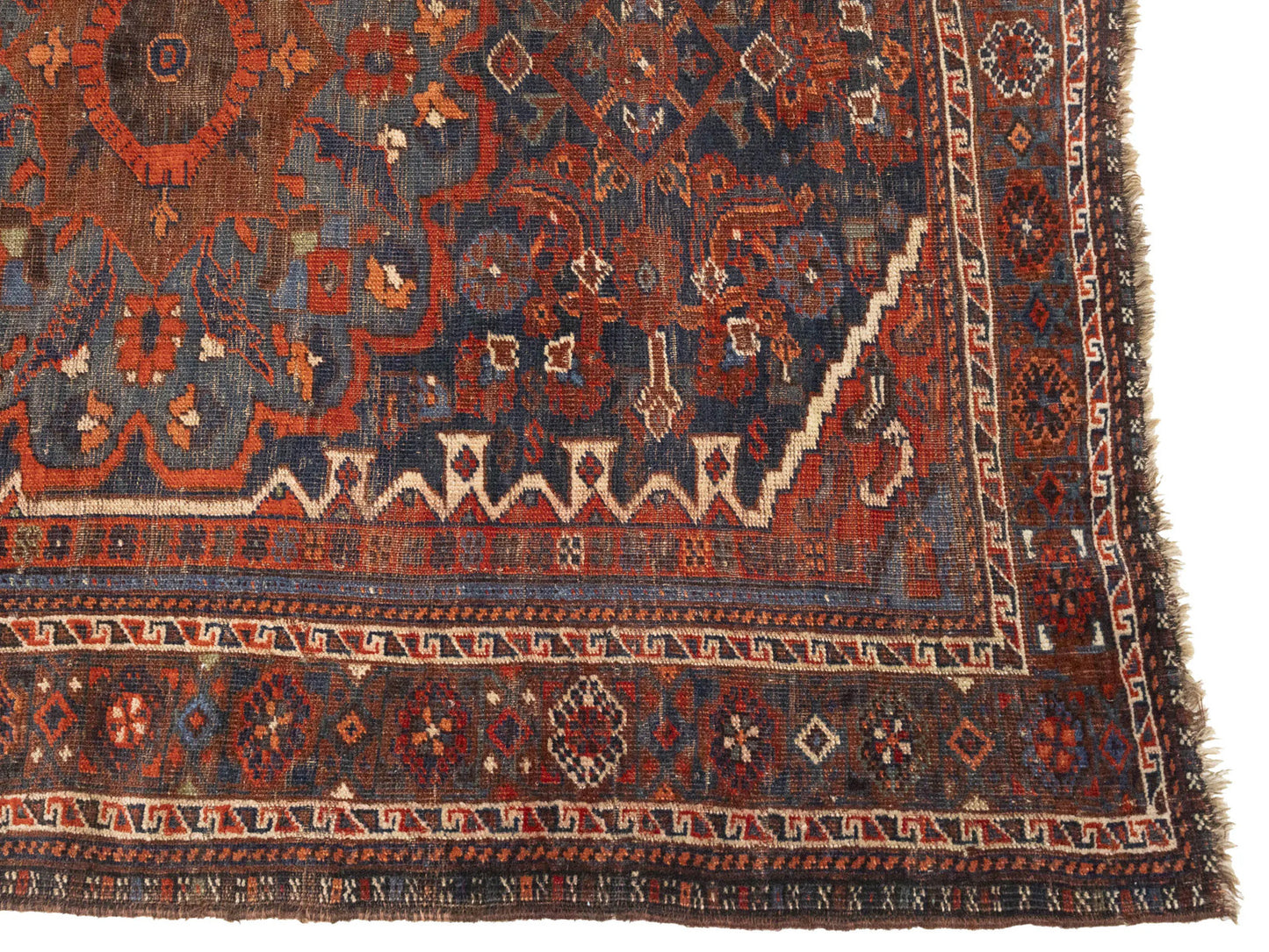 Antique Tribal Farmhouse Wool Rug Oriental Foyer