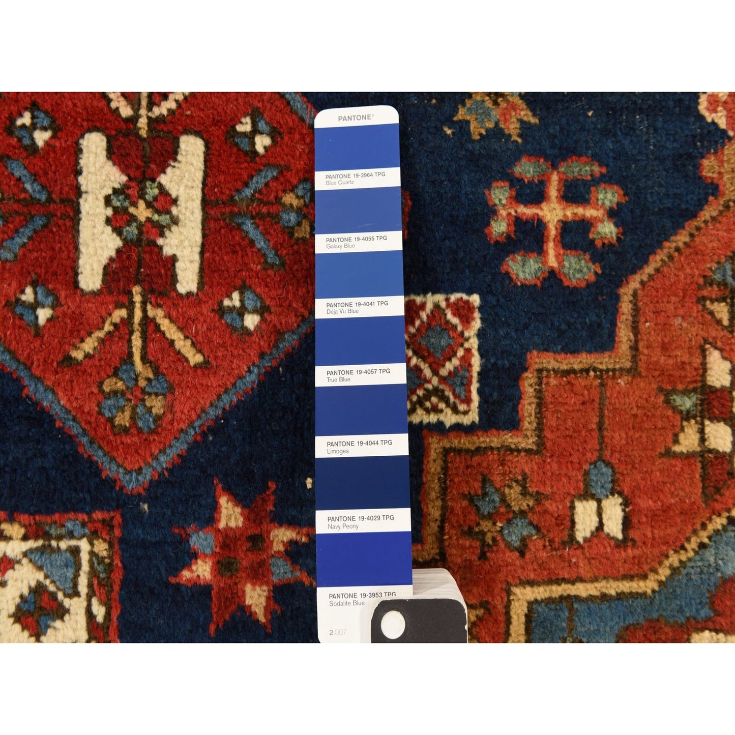 4'1"X5'10" Yale Blue Antique North West Zoroastrian Wool Hand Knotted Rug