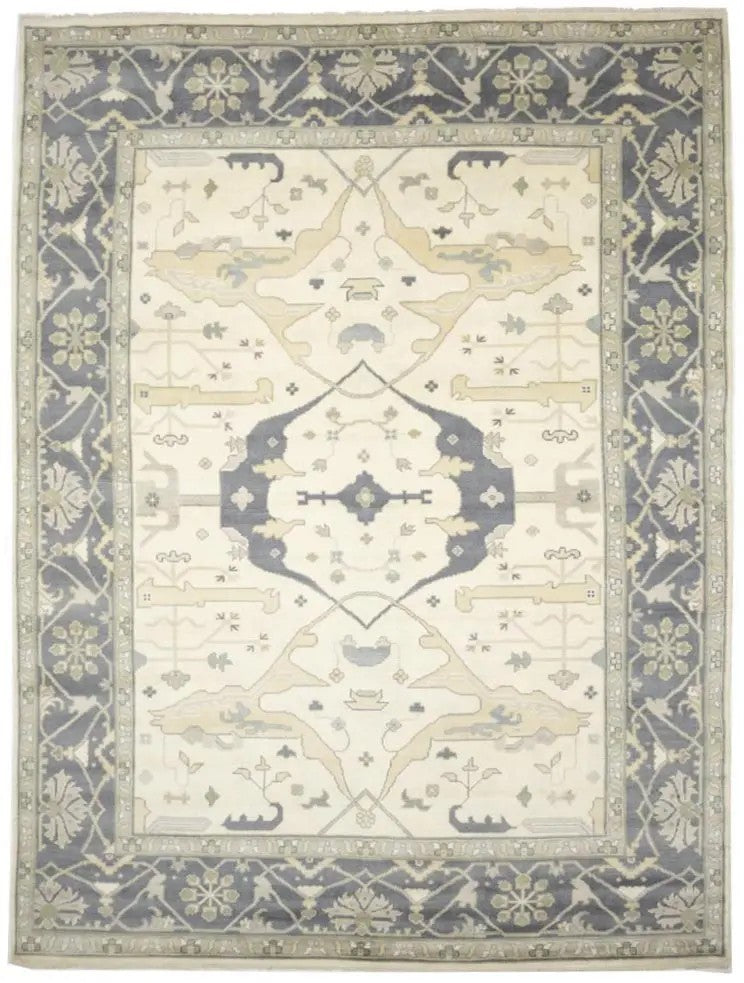 Handmade Extra Large Oushak Oriental Rug Cream