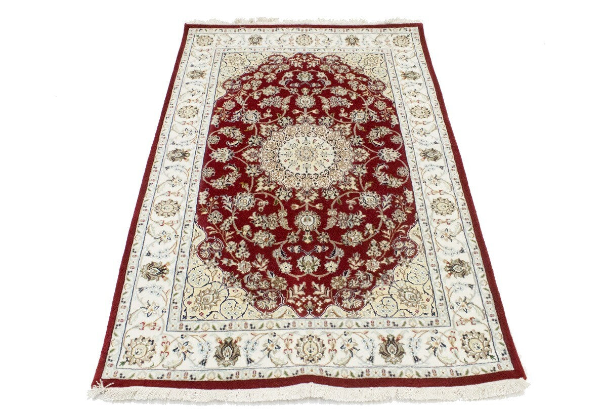 4X6 Ft Handmade Indo-Nain Oriental Rug Classic