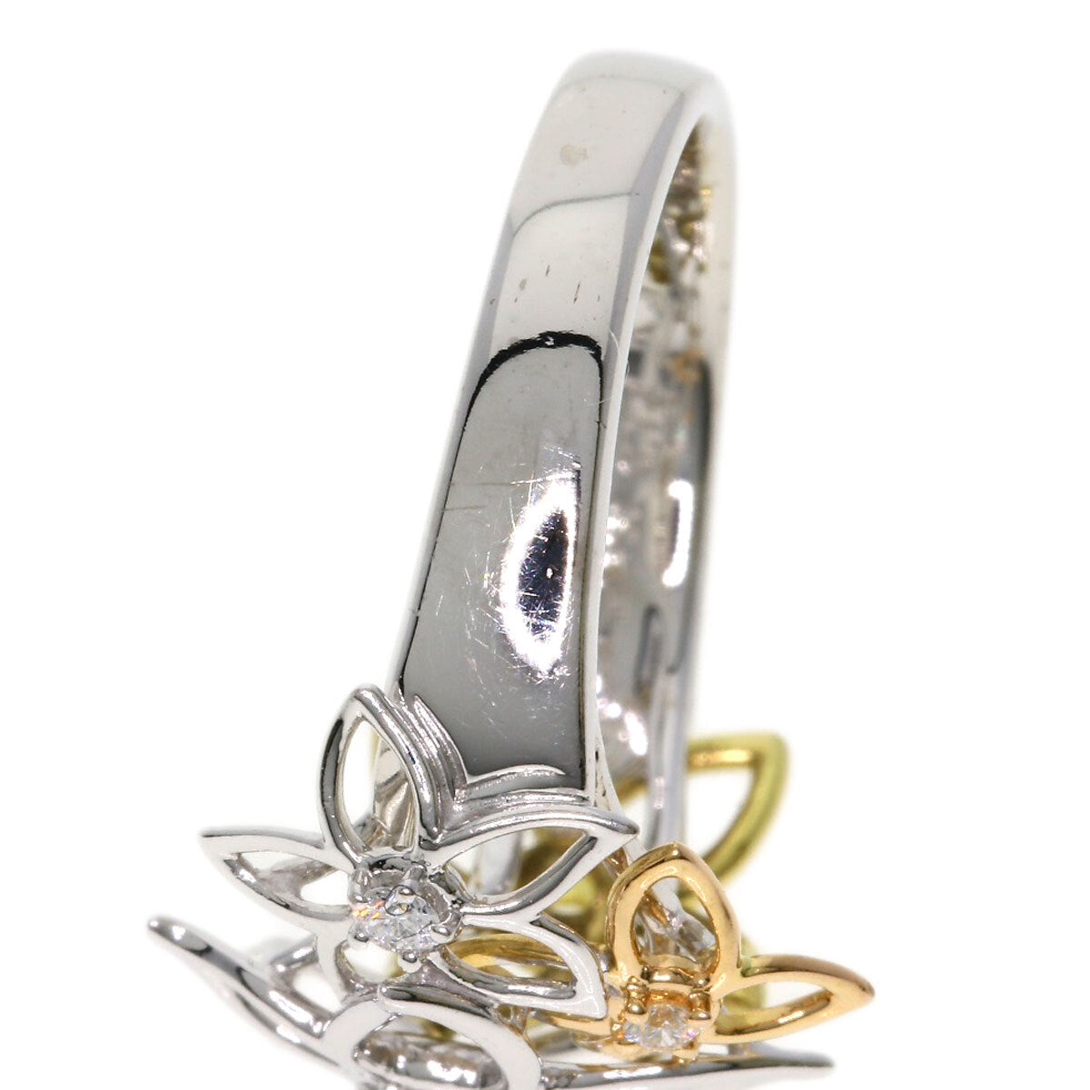 Tasaki Ring Diamond Flower Motif K18 Yellow