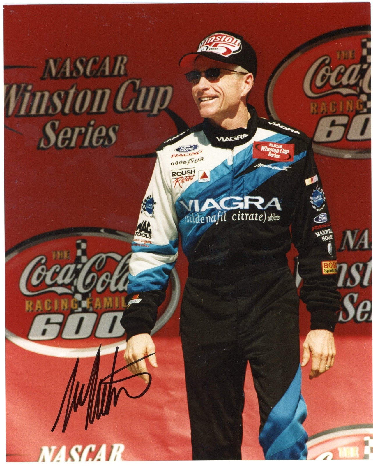 Mark Martin Autographed 8X10 Racing Photo