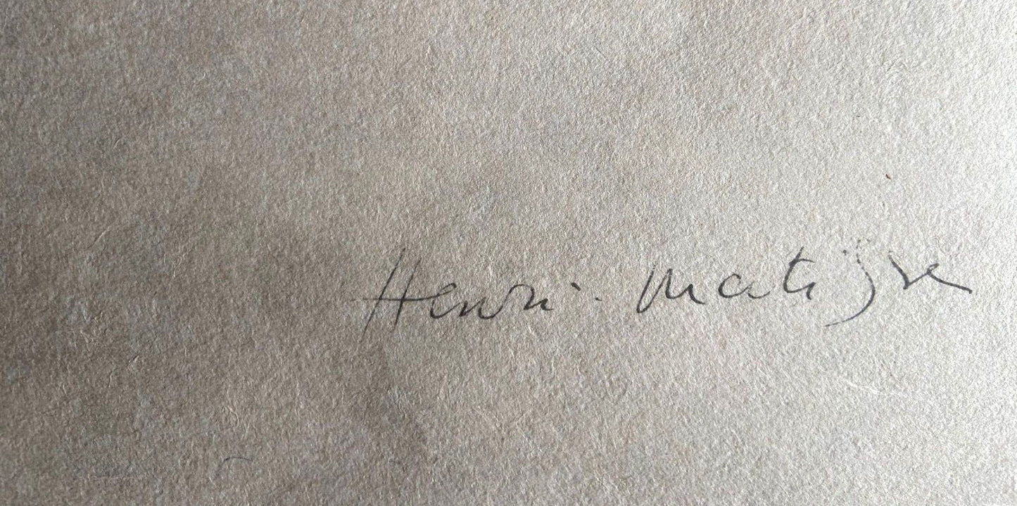 Henri Matisse Lithograph 1960 Contract