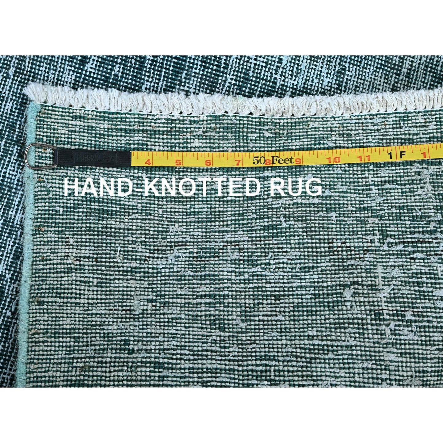 2'7"X7'9" Green Overdyed Vintage Zoroastrian Hand Knotted Wool Runner Rug