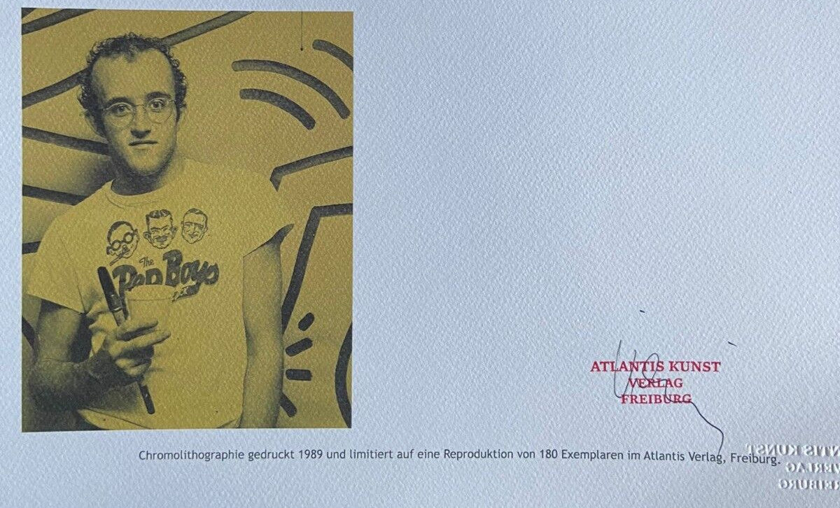 Keith Haring Lithograph Coa Signed In Pen Numbered In Pencil Stamp