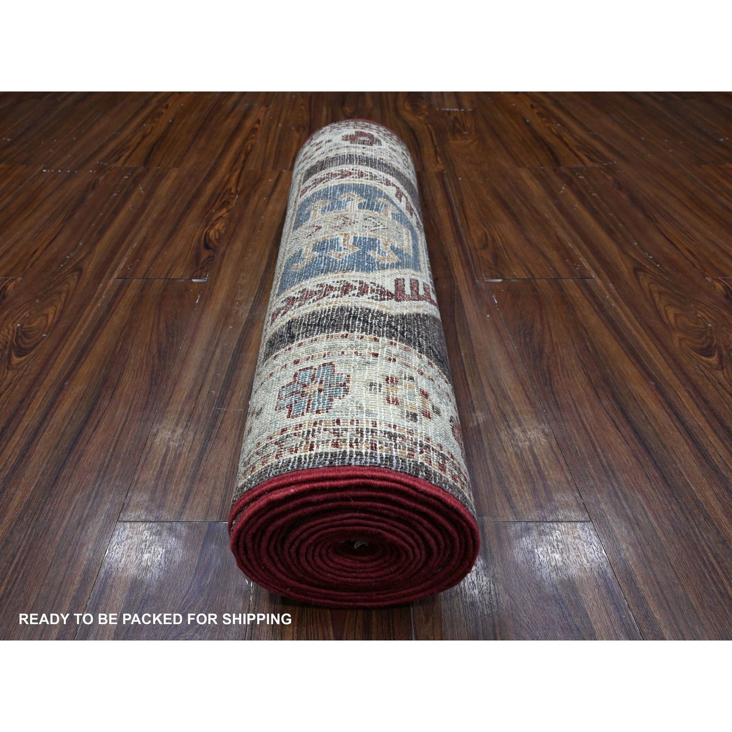 2'6"X19'5" Brown Stone Super Kazak Hand Knotted Xl Runner Oriental Rug