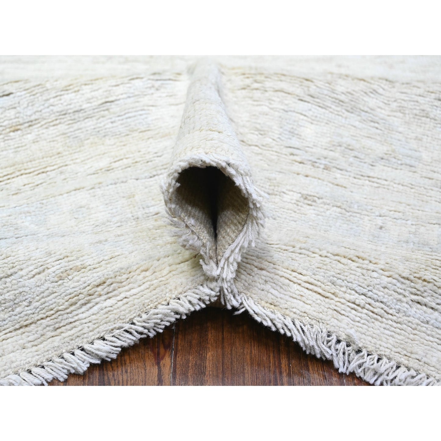 12'X15'10" Ivory Wool Hand Knotted Angora Oushak Oversized Rug