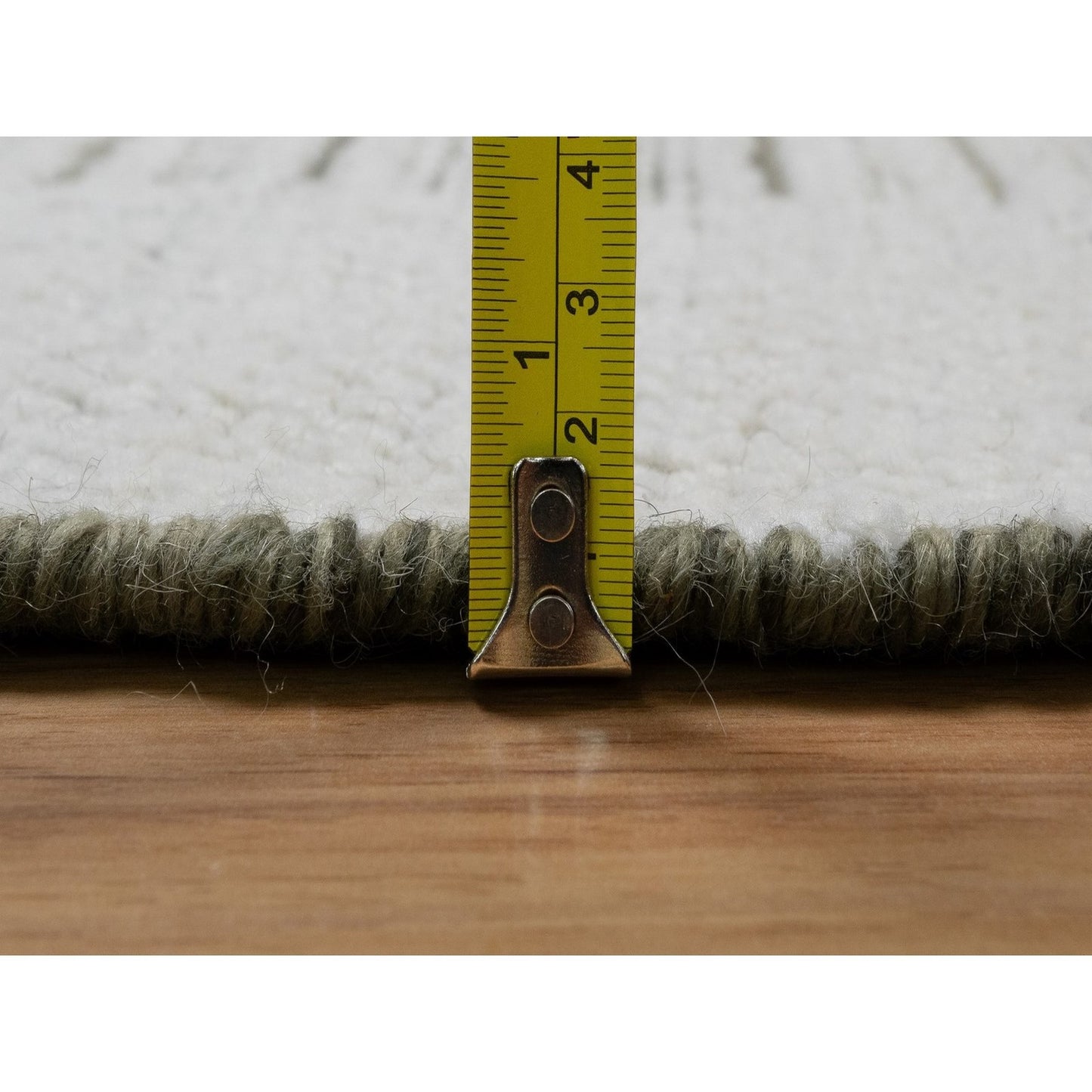 10'X14'1" Ivory Flat Weave With Pile Rug Undyed Natural Wool Hand Woven