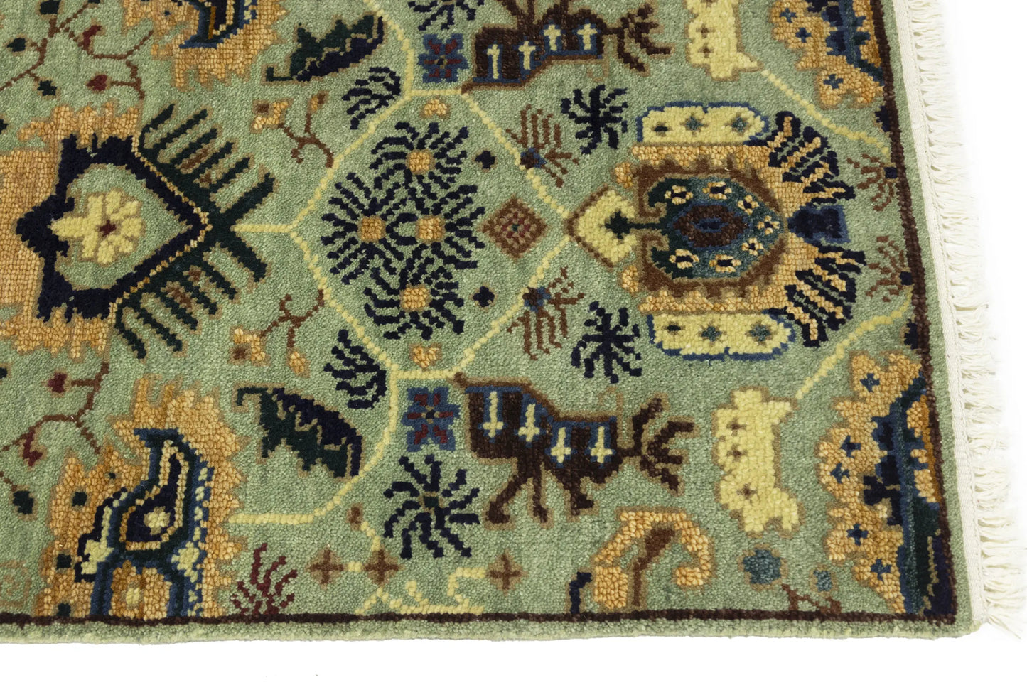Geometric Tribal Oriental Runner Rug Light Gray