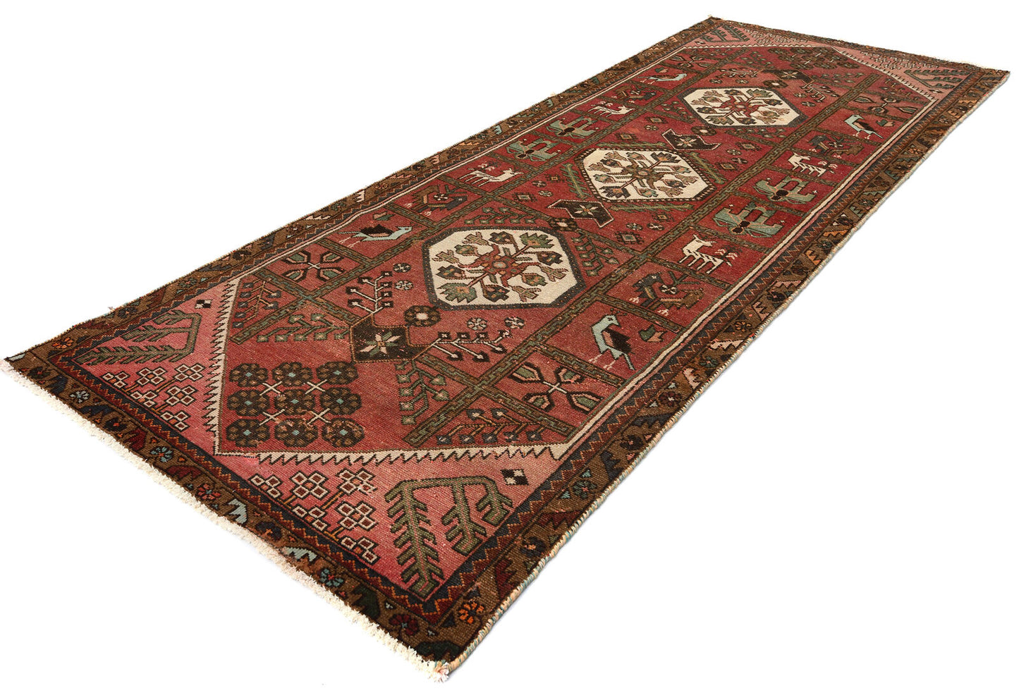 Semi-Antique Vintage Oriental Runner Rug