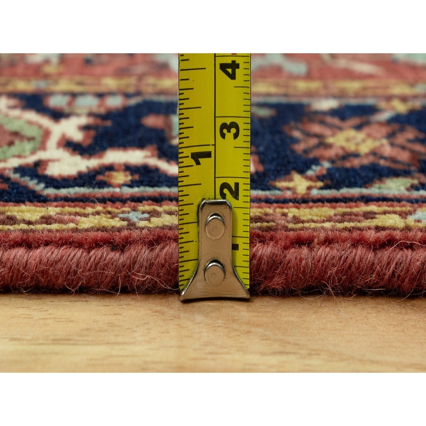 2'5"X19'9" Brick Red Wool Hand Knotted Heris Re-Creation Xl Runner Rug