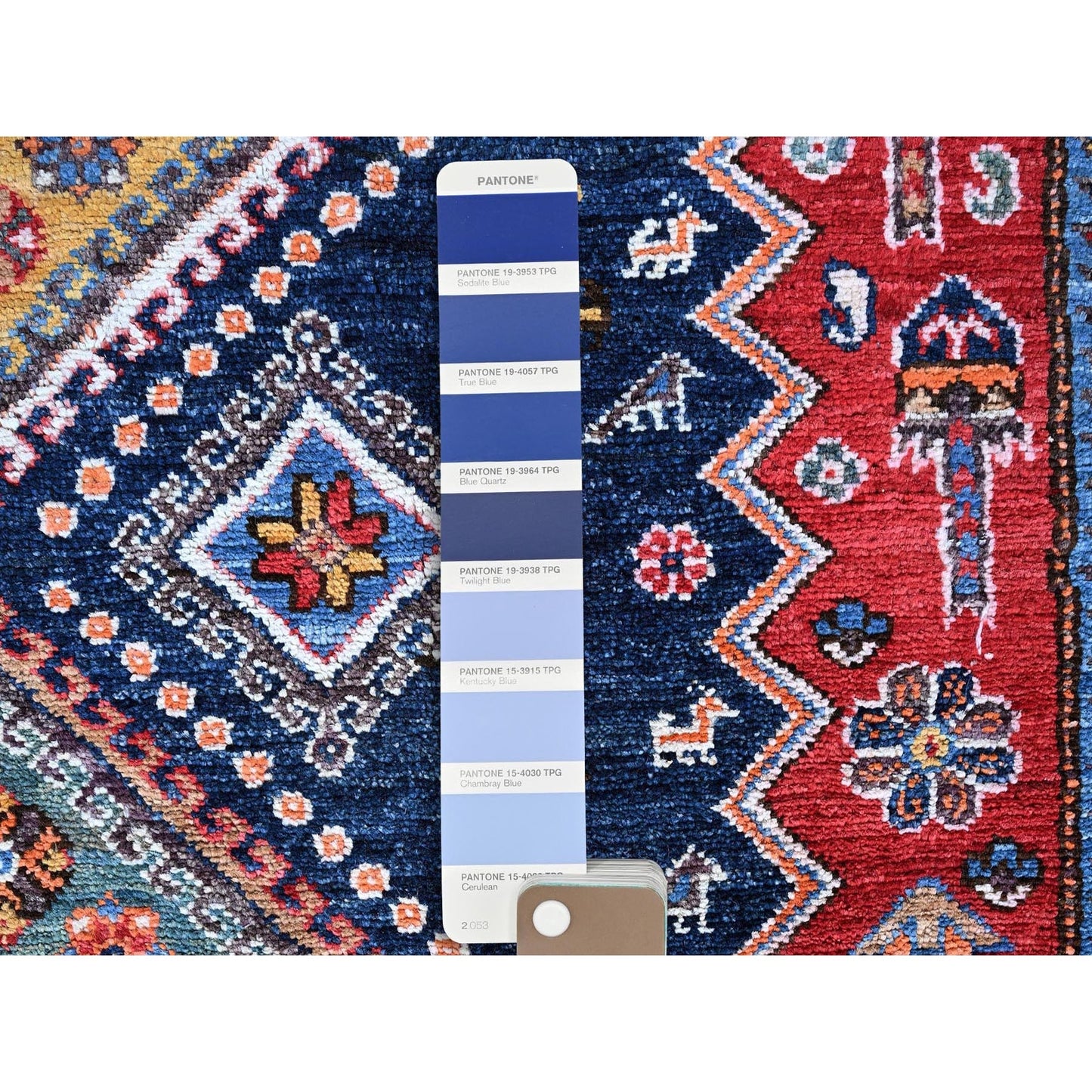 9'1"X12'3" Red Antique Caucasian Design Revival Hand Knotted Pure Wool Rug