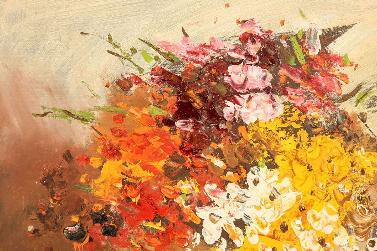 Lech Szypa Original Oil Painting "Kwiaty Polskie" Polish Art Flowers Signed