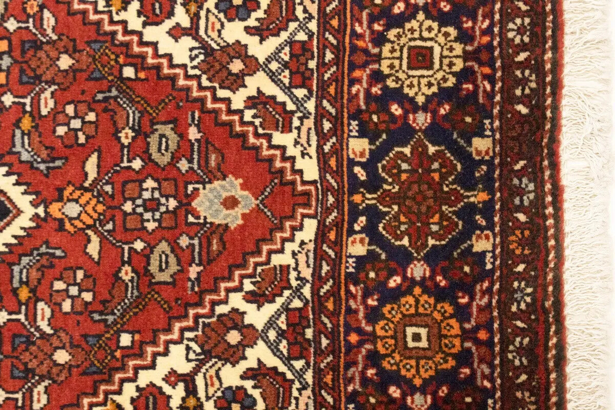 Vintage Bidjar Oriental Rug Geometric Design
