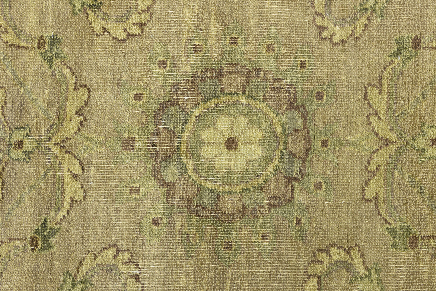 Hand-Knotted Wool Oriental Rug Large Distressed