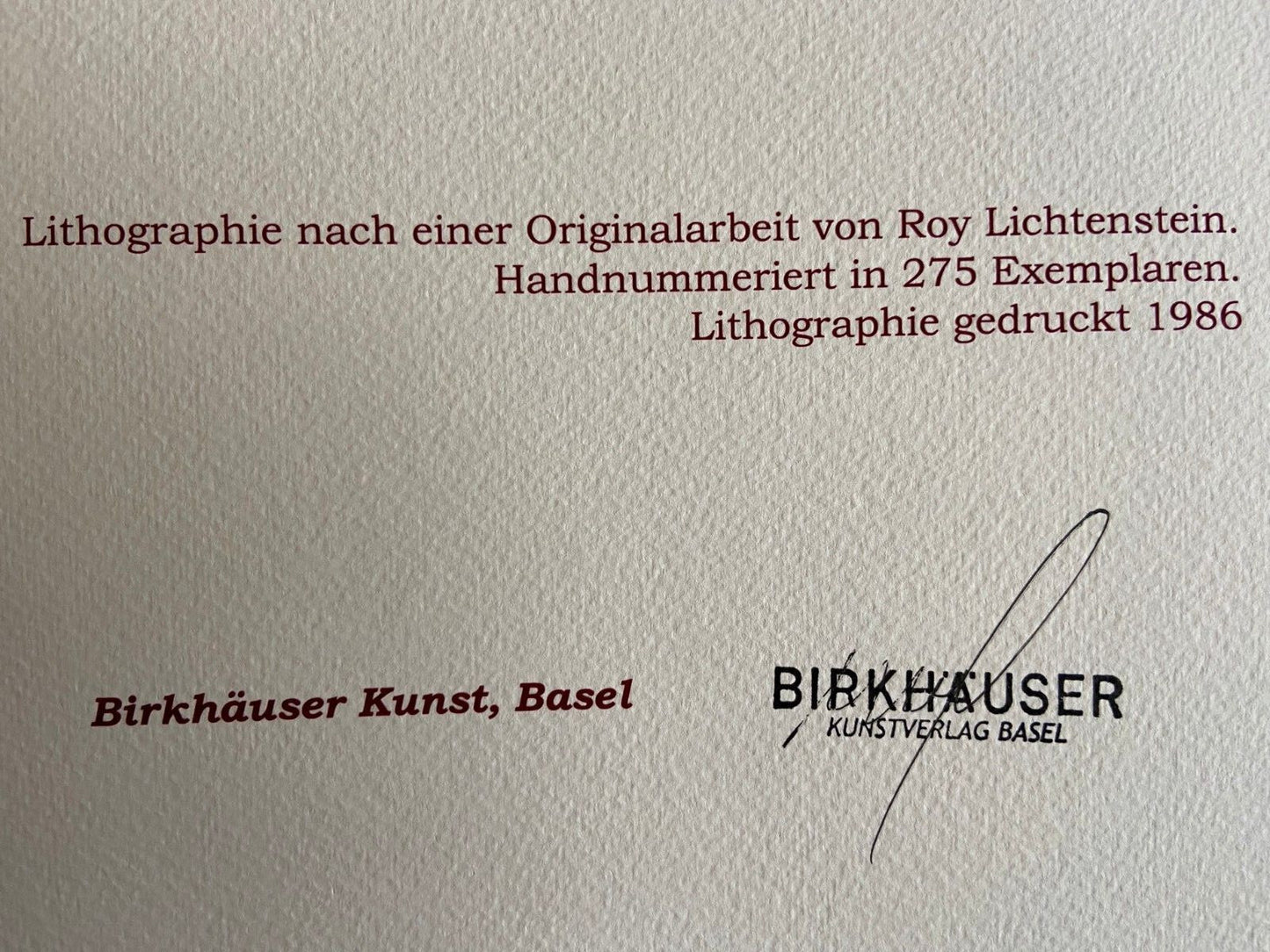 Roy Lichtenstein Lithograph