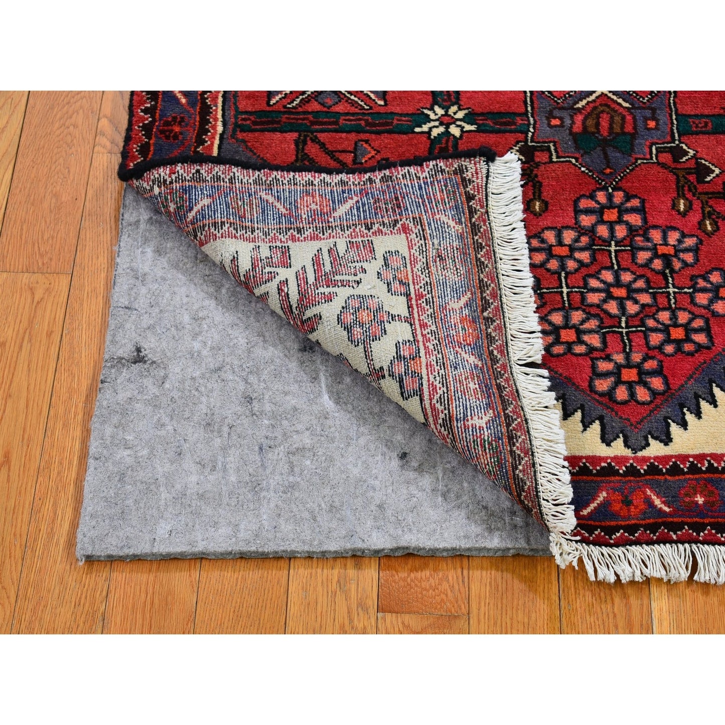 3'5"X4'10" Rural Village Old Farsian Amadan Mint Cond Wool Hand Made Rug