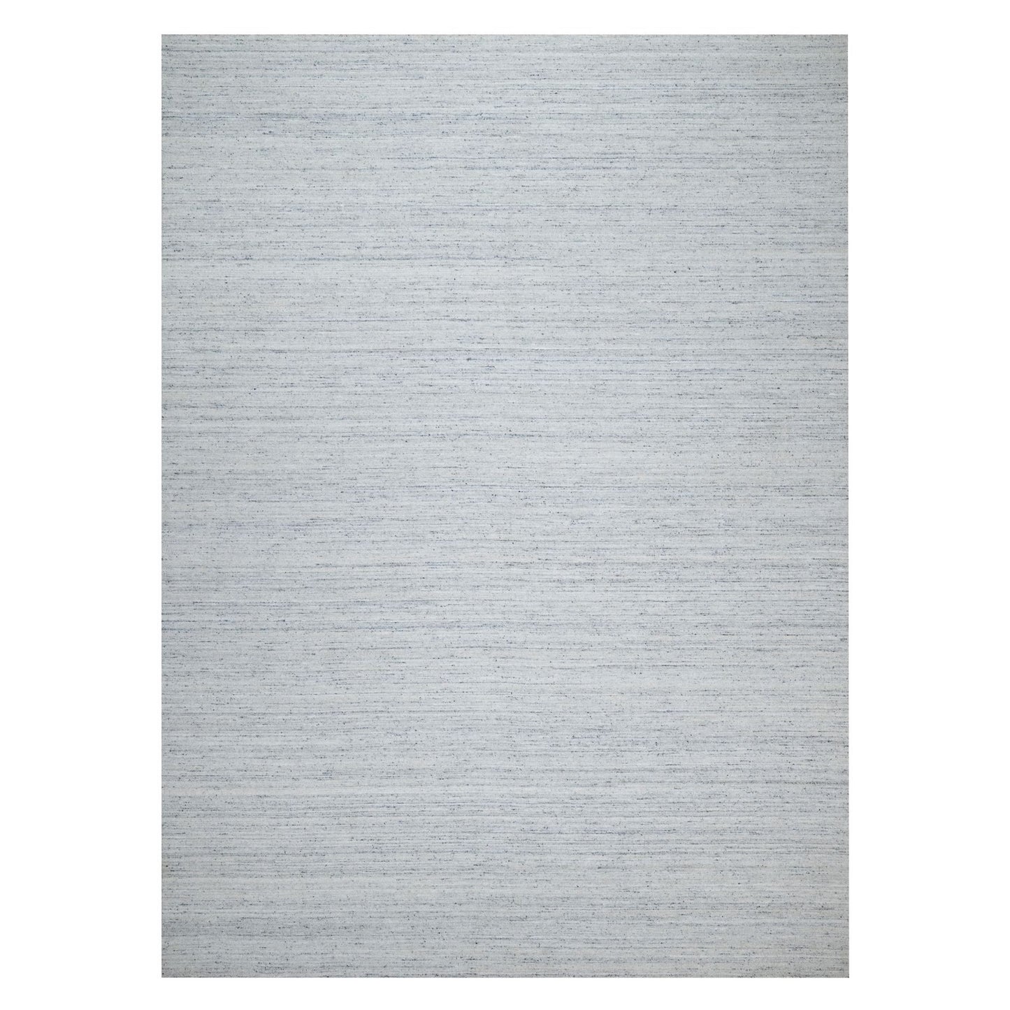 10'X13'10" Gray Modern Striae Design Tone On Tone Wool Hand Loomed Rug