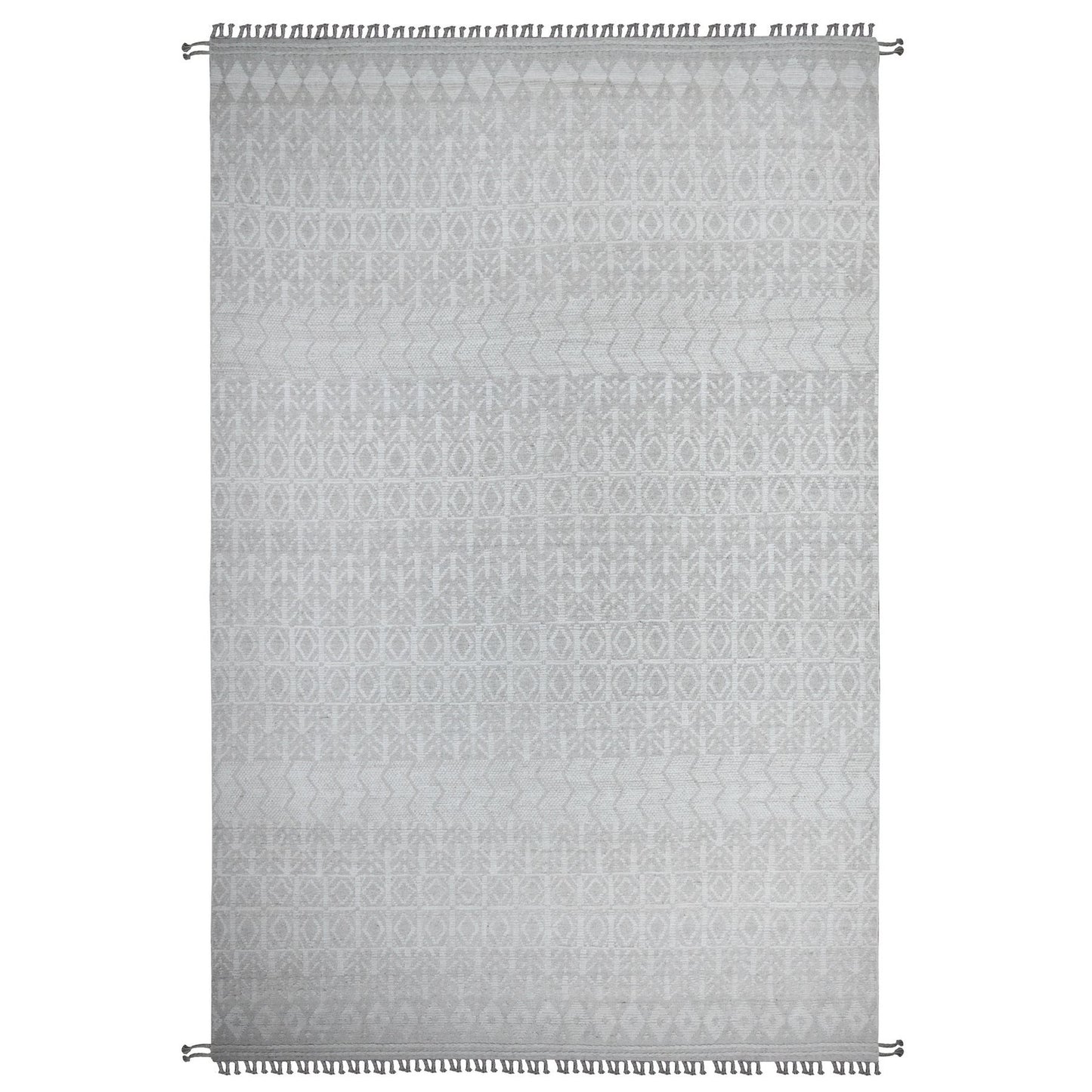 9'9"X15'4" Ivory Moroccan Weave Leaf Design Oversized Oriental Rug