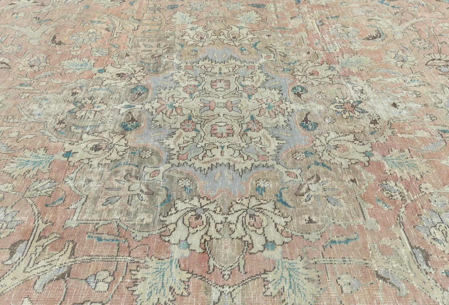 Distressed Semi-Antique Oriental Wool Rug 9X12 Ft