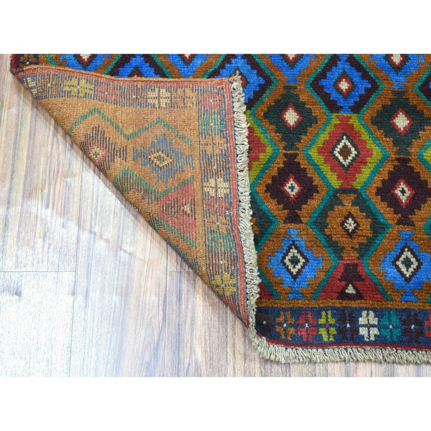 3'5"X4'5" Tribal Design Hand Made Pure Wool Colorful Afghan Village Rug