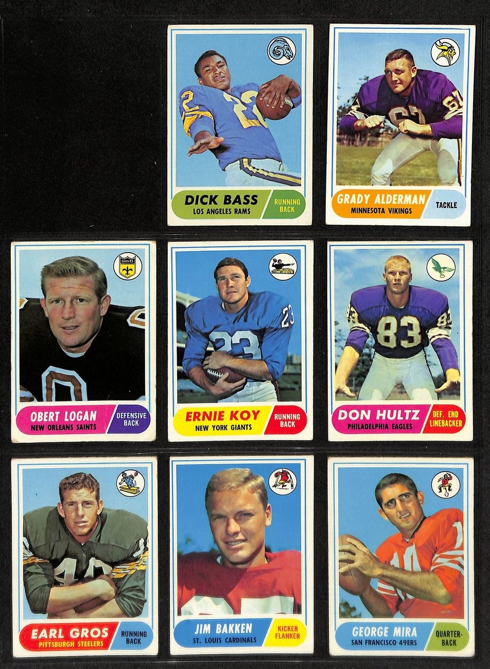 1968 Topps Football Card Complete Set (1-219) Griese Starr Unitas Sayers 198573