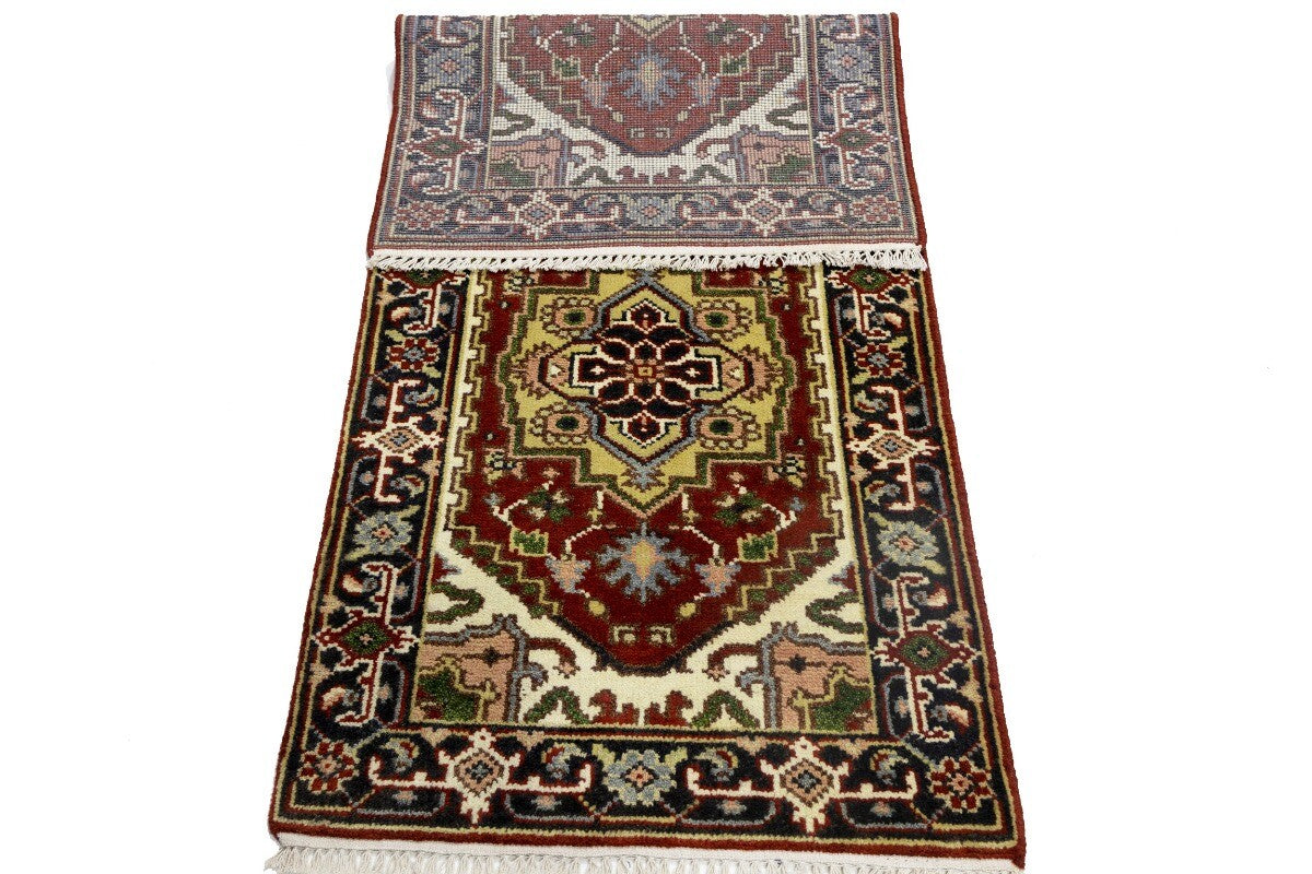 Geometric Heriz Serapi Oriental Rug Farmho Foyer