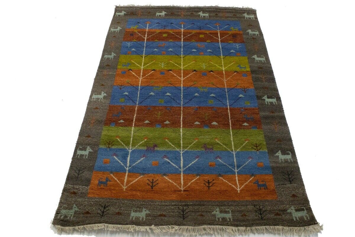 Modern Multicolored Pictorial Tribal Gabbeh Rug