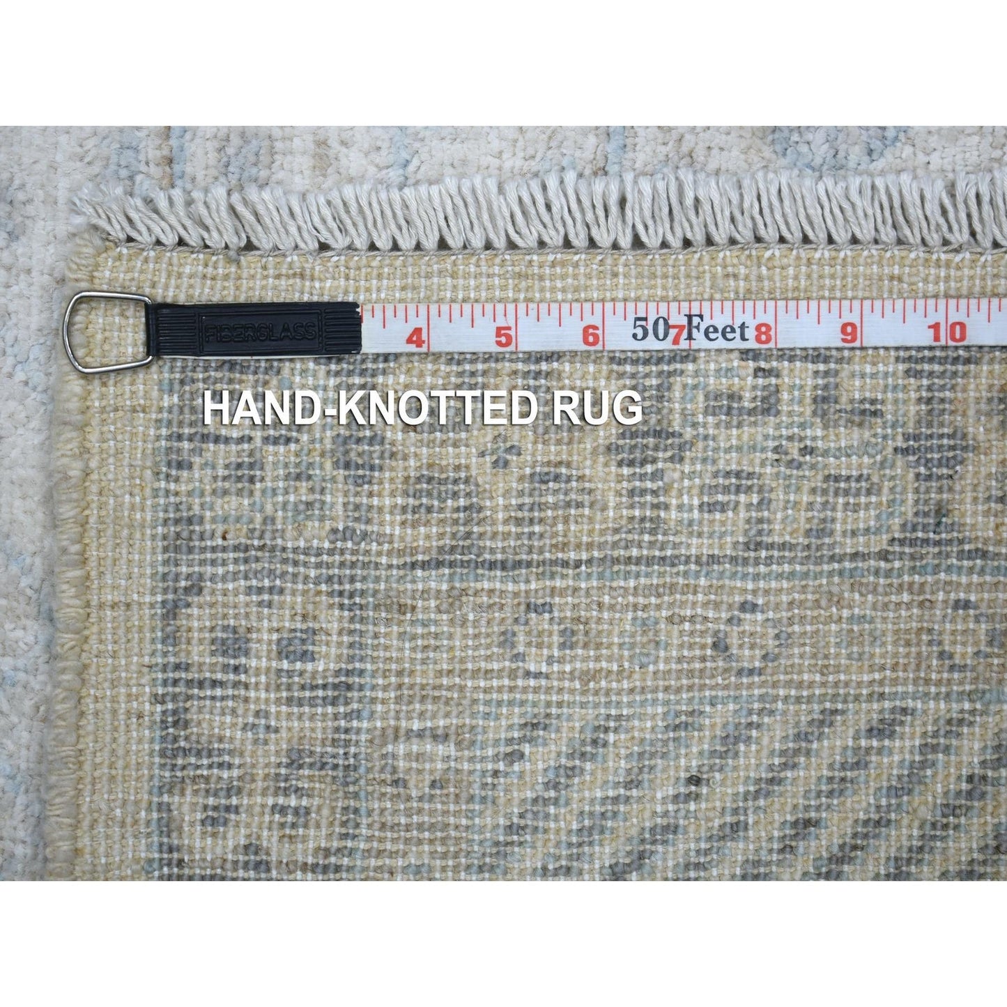 3'1"X4'10" Ivory Natural Dyes Milk Wash Peshawar Wool Hand Knotted Rug