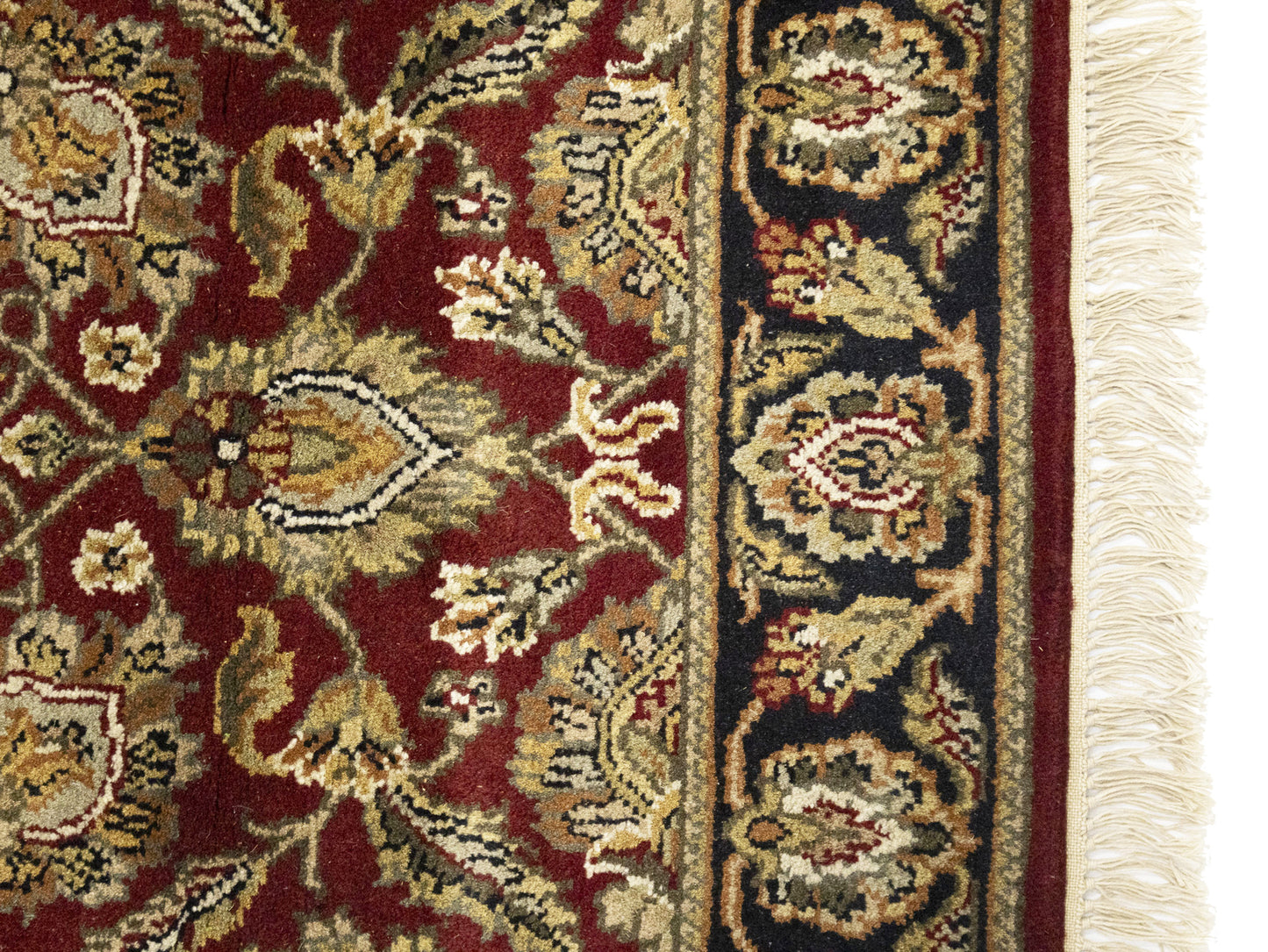 Handmade Agra Jaipur Wool Rug Rare Thick Pile