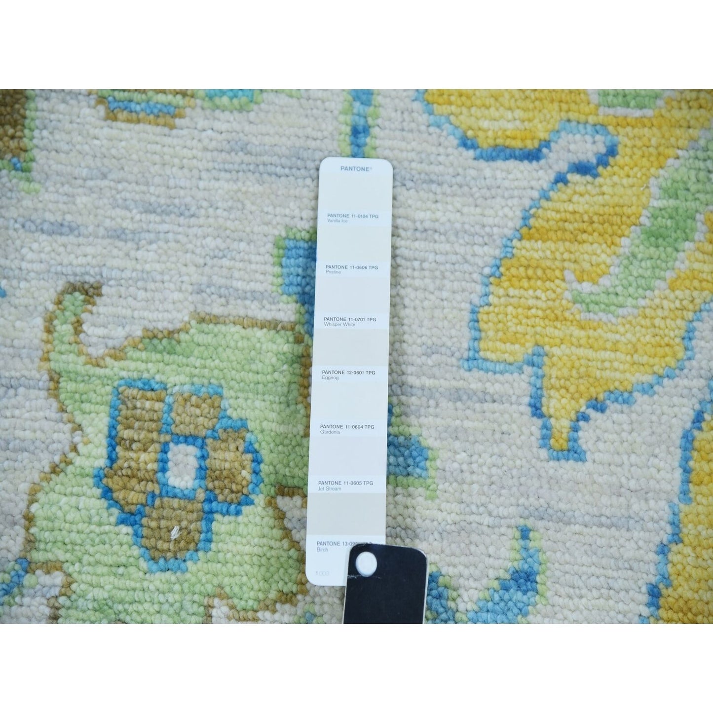 10'2"X14' Frost Ivory Hand Knotted Oushak Weave And Design Pure Wool Rug