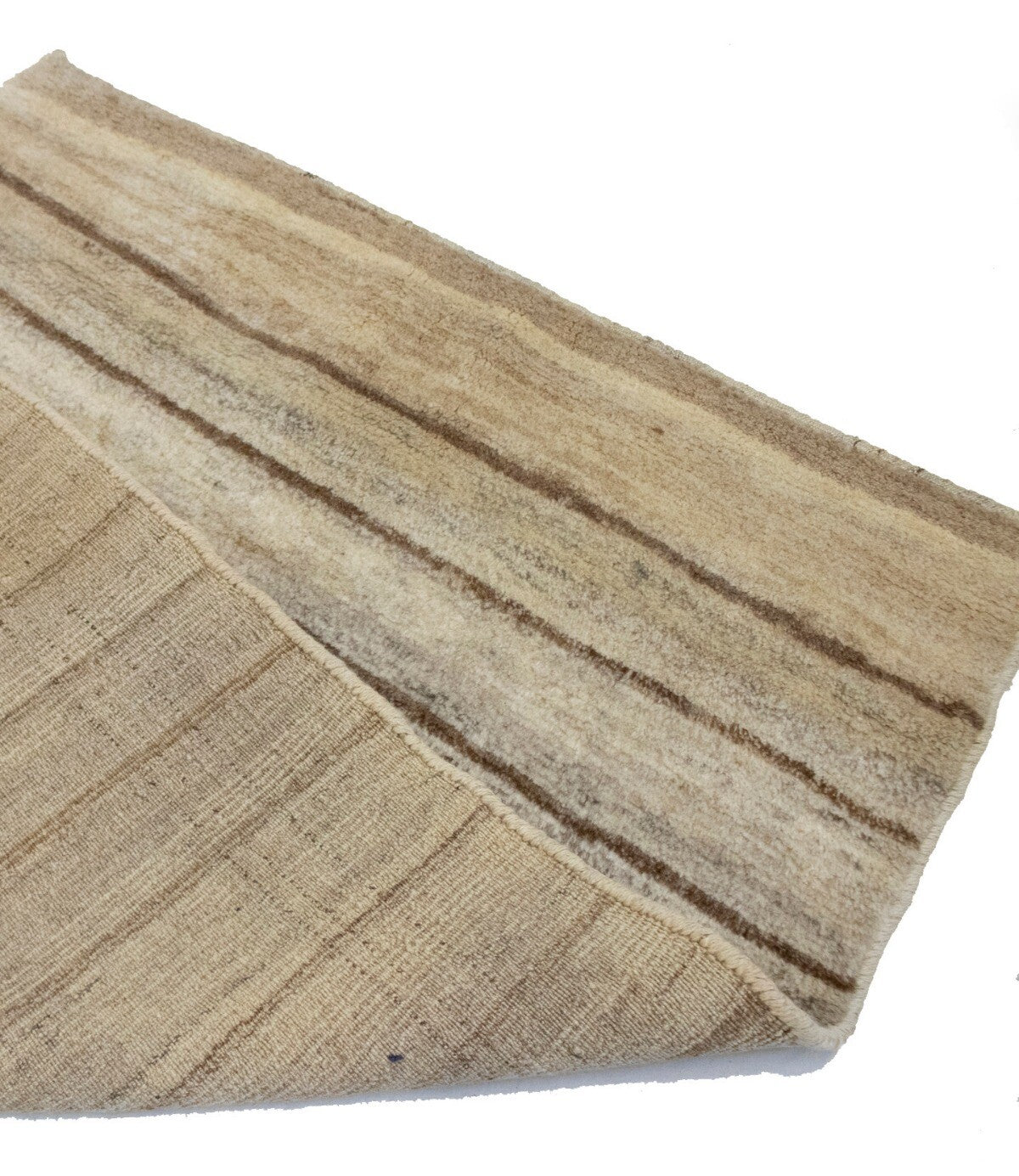 Hand-Knotted Beige Brown Tribal Gabbeh Oriental