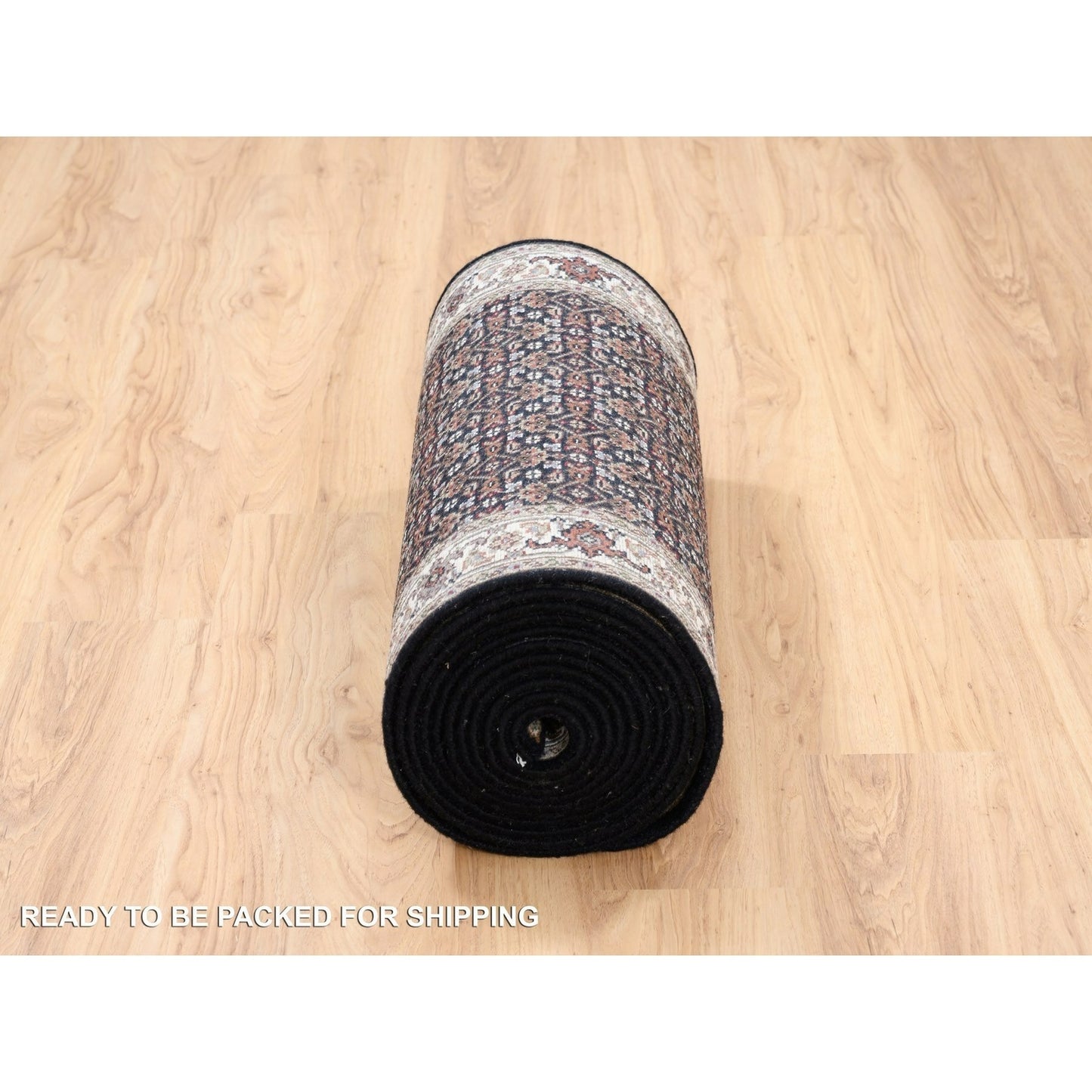 2'5"X20' Black Herati Wool And Silk 175 Kpsi Hand Knotted Xl Runner Rug