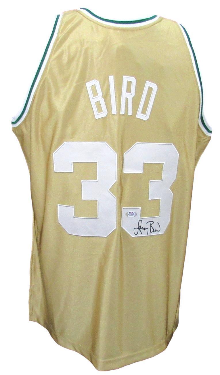 Larry Bird Autographed Gold Mitchell & Ness