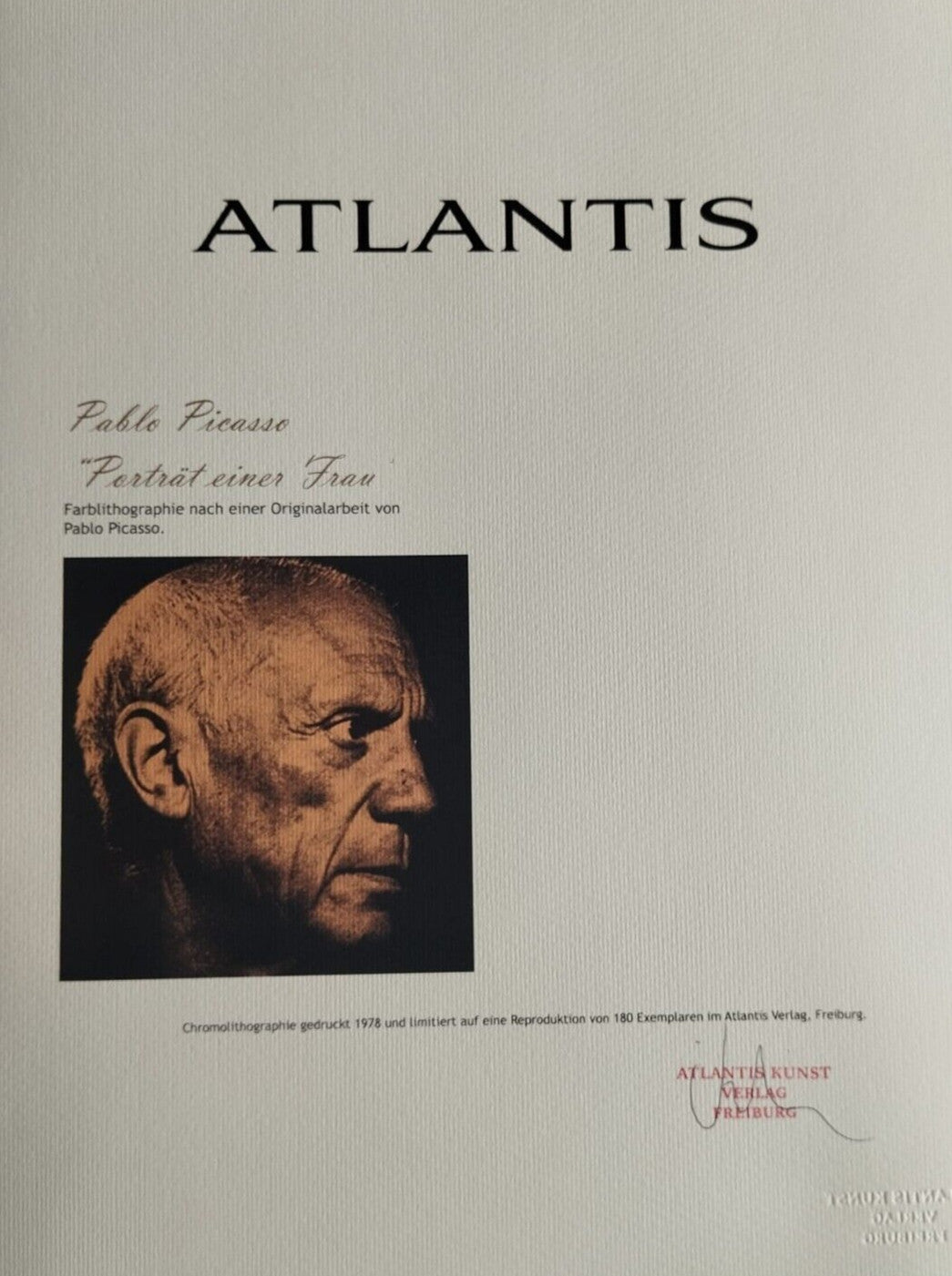 Pablo Picasso Coa Signed In Pen / Numbered In Pencil Crayon Limited Edition