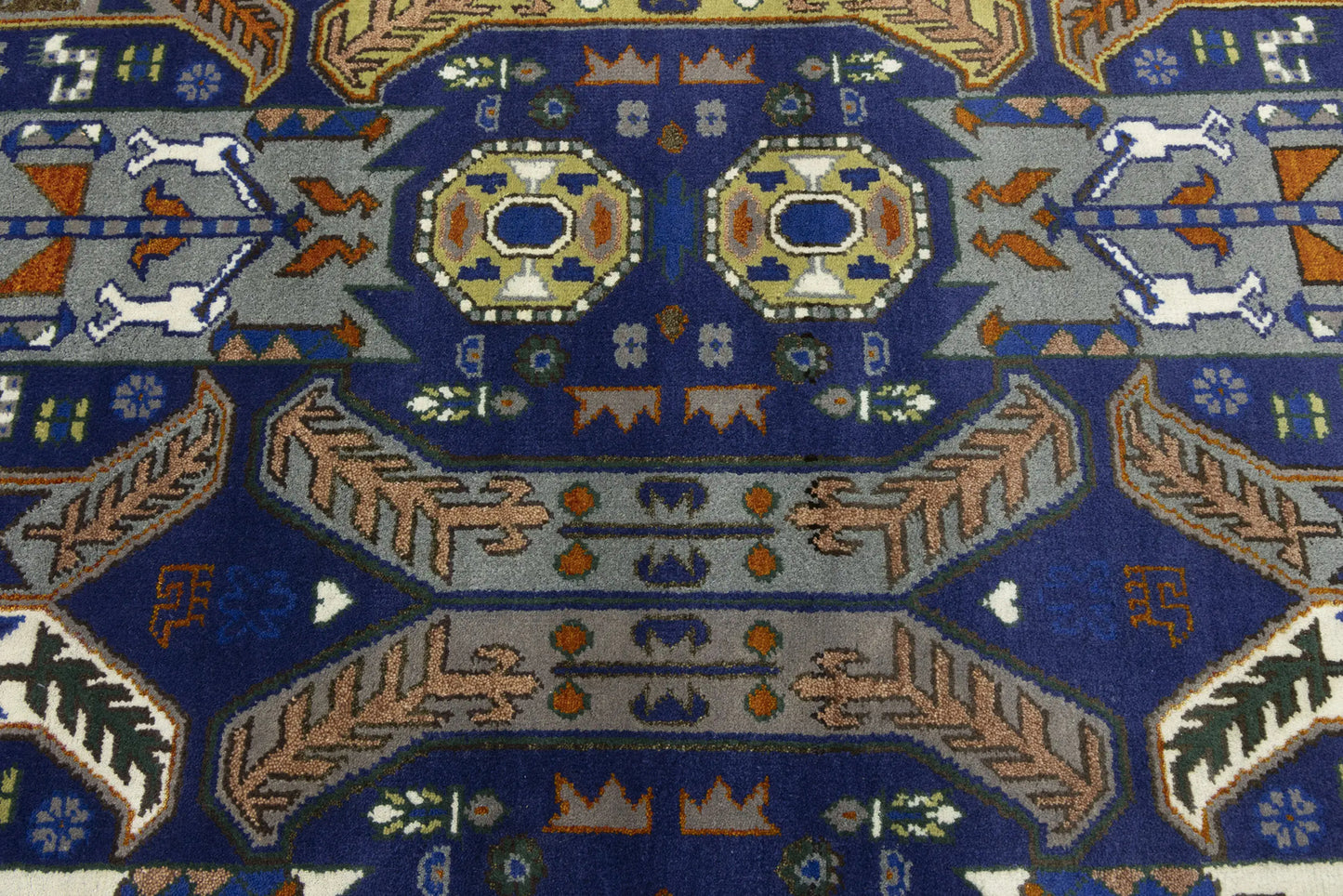 Handmade Wool Oriental Rug Geometric Tribal Carpet 8X10 ft