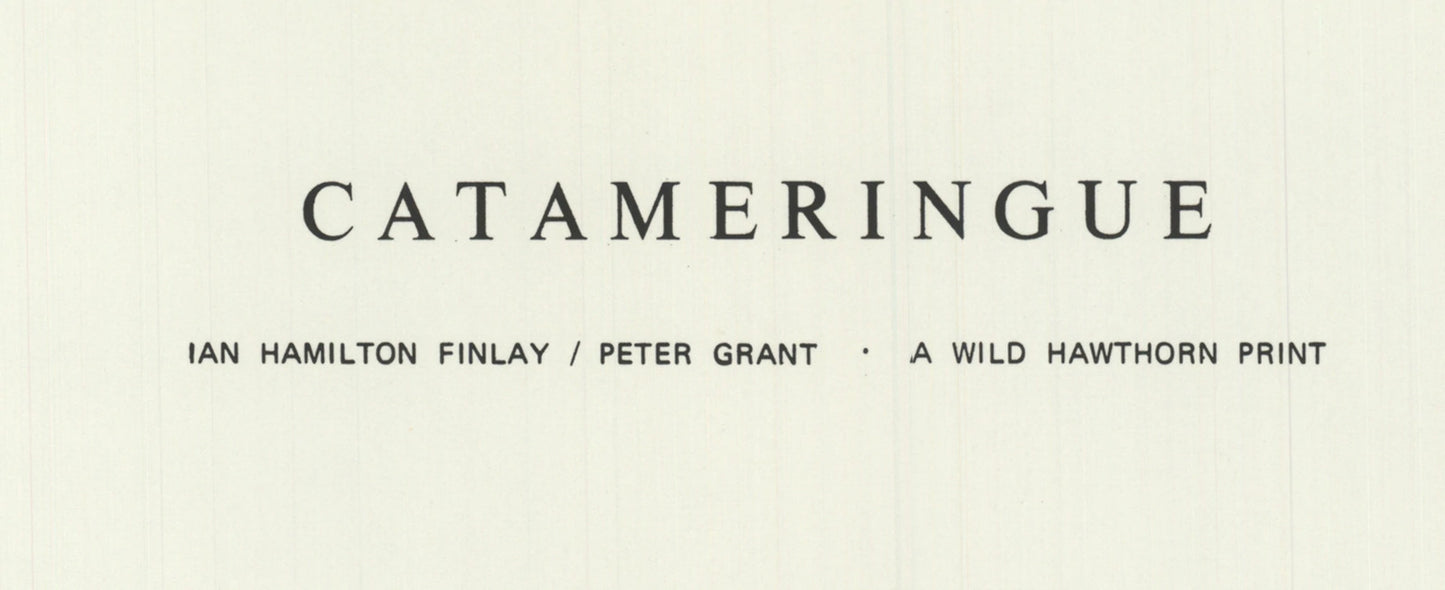 Ian Hamilton Finlay Catameringue " Serigraph Contemporary Blue
