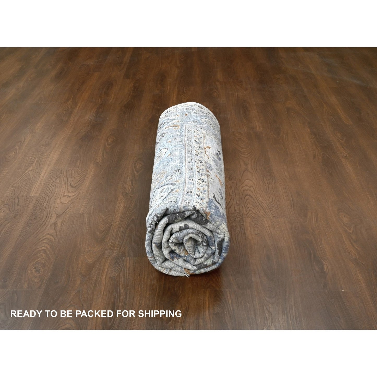 10'X10' Summer Gray Oushak All Over Floral Wool Hand Knotted Square Rug
