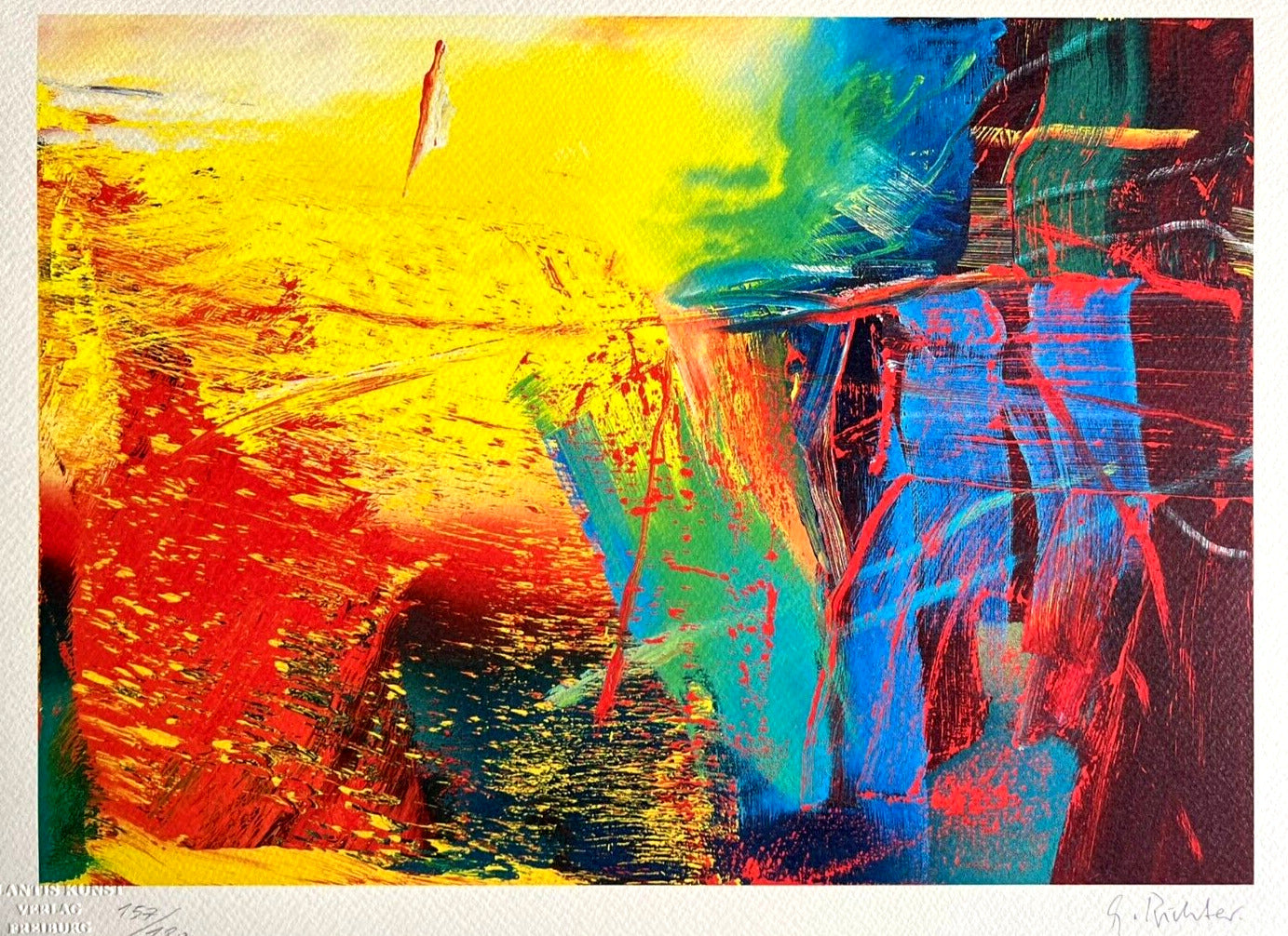 Gerhard Richter Lithograph Coa Signed Numbered By