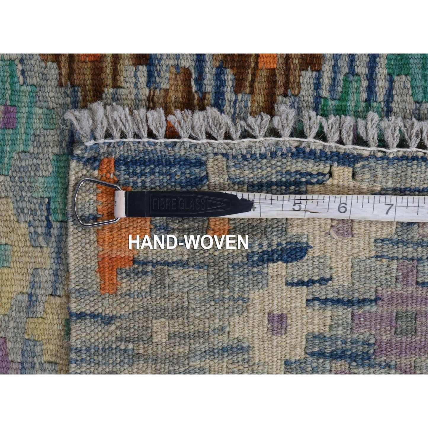 10'2"X13'7" Colorful Hand Woven Afghan Maimana Kilim Pure Wool Rug