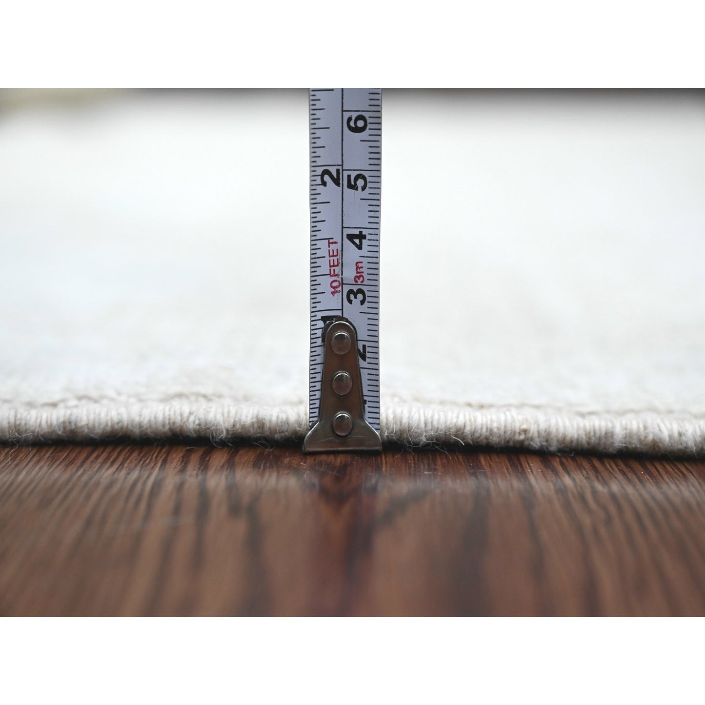 5'X7' Lace White Hand Knotted Afghan Angora Oushak Pure Wool Rug