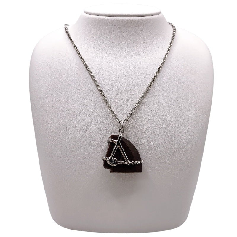Hermes Cheval Necklace Metal Wood