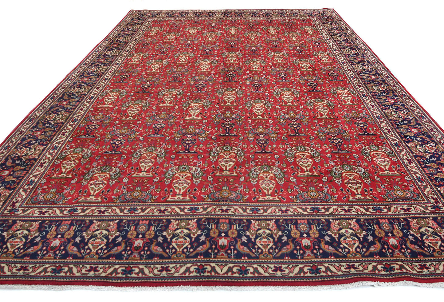 Vintage Handmade Oriental Rug Pictorial Design