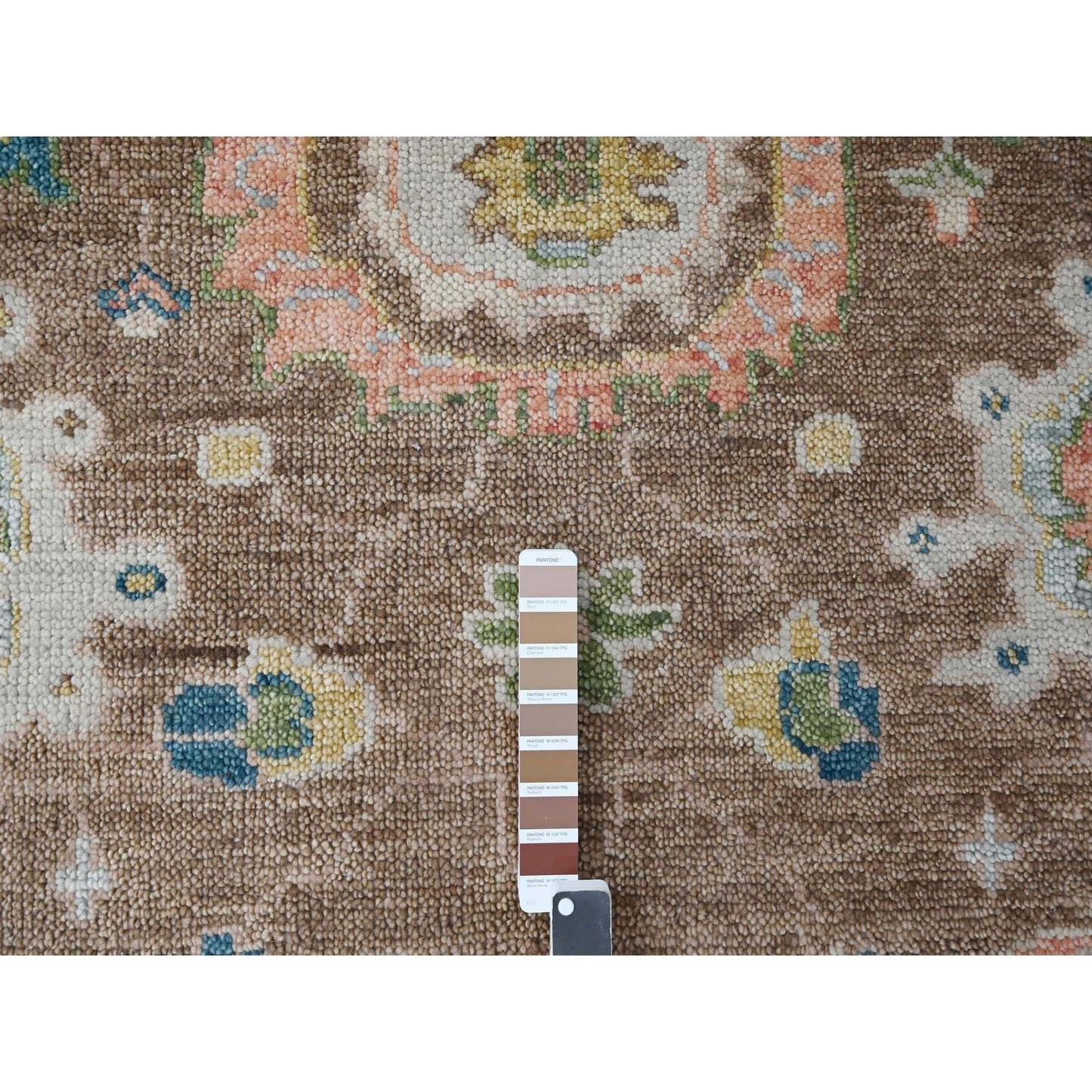 12'X17'9"Brown Oushak Design Hand Knotted Wool Oversize Oriental Rug