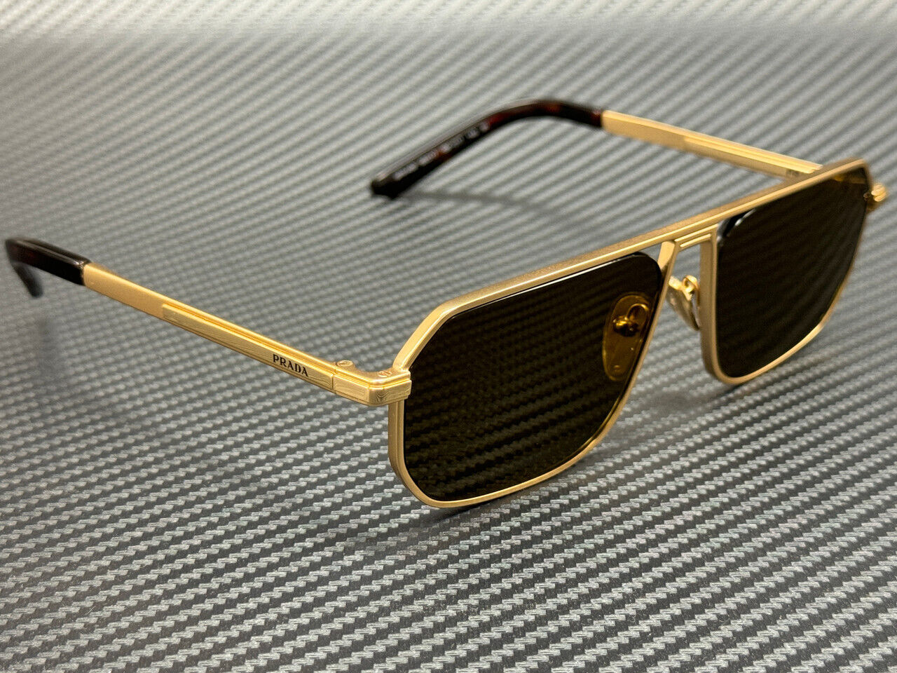 Prada Pr A53S 1Bk01T Matte Gold Brown Men'S 59 Mm